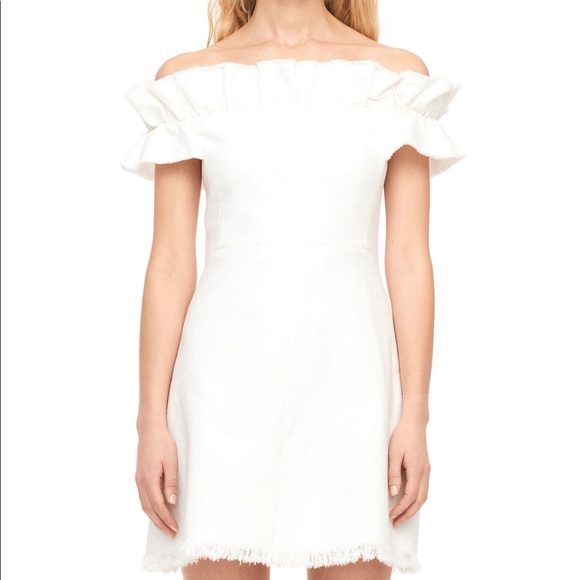 Rebecca Taylor Dresses & Skirts - Rebecca Taylor White Off-the-shoulder Fringe Dress